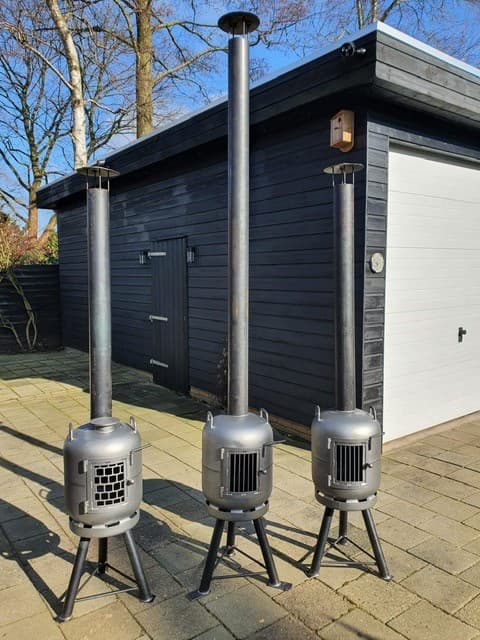 Gasfles kachel met kookplaat