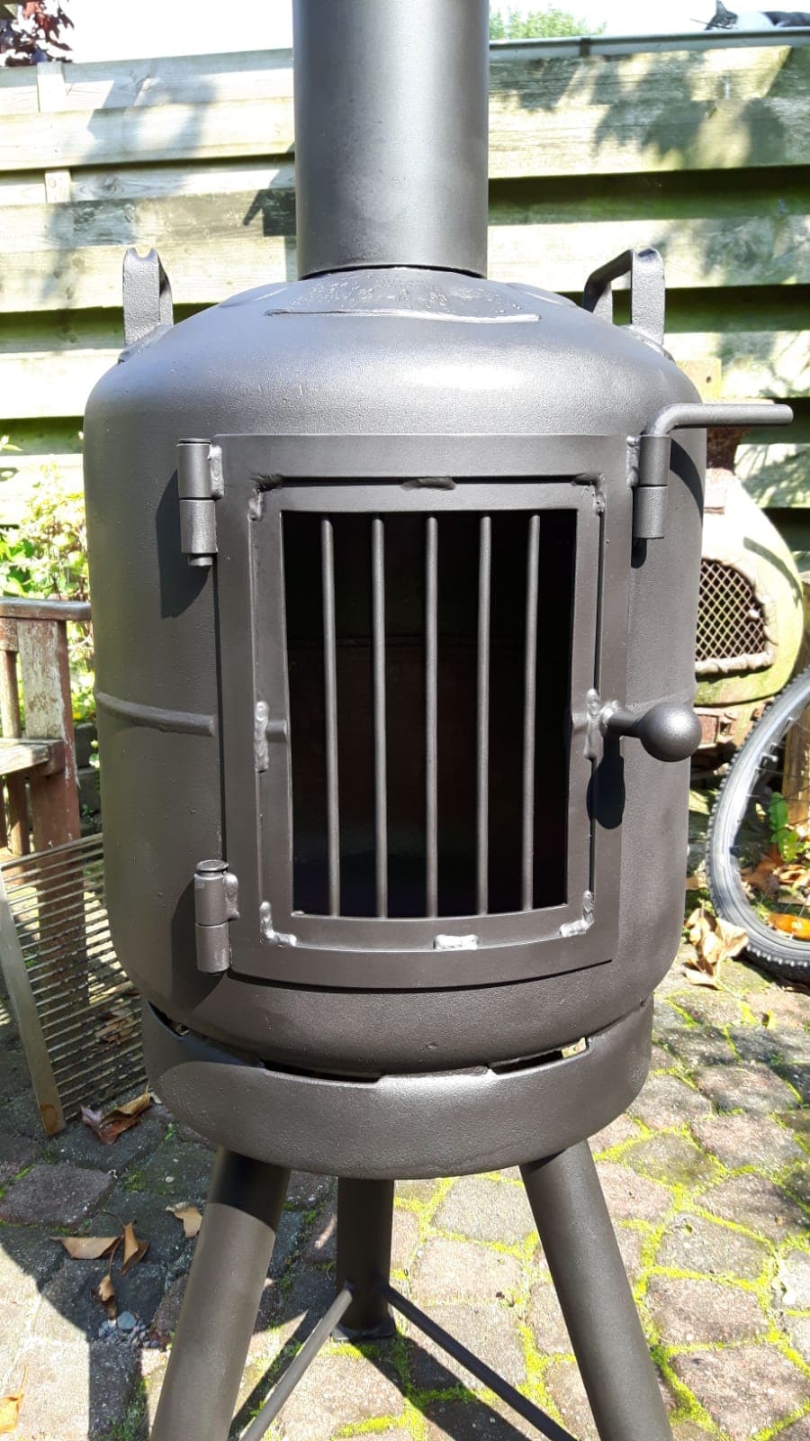 Gasfles kachel met spakendeur