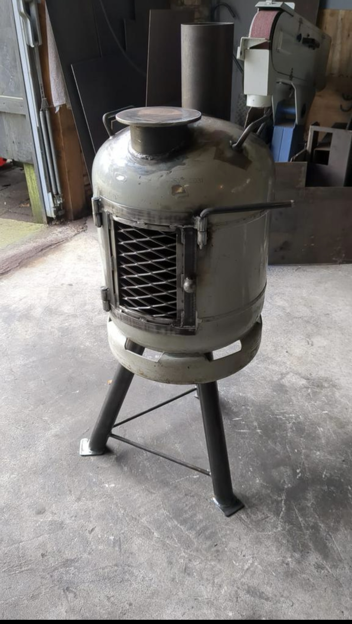 Gasfles Kachel met strekgaasdeur 3