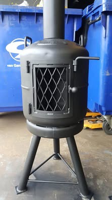 Gasfles Kachel met strekgaasdeur 4