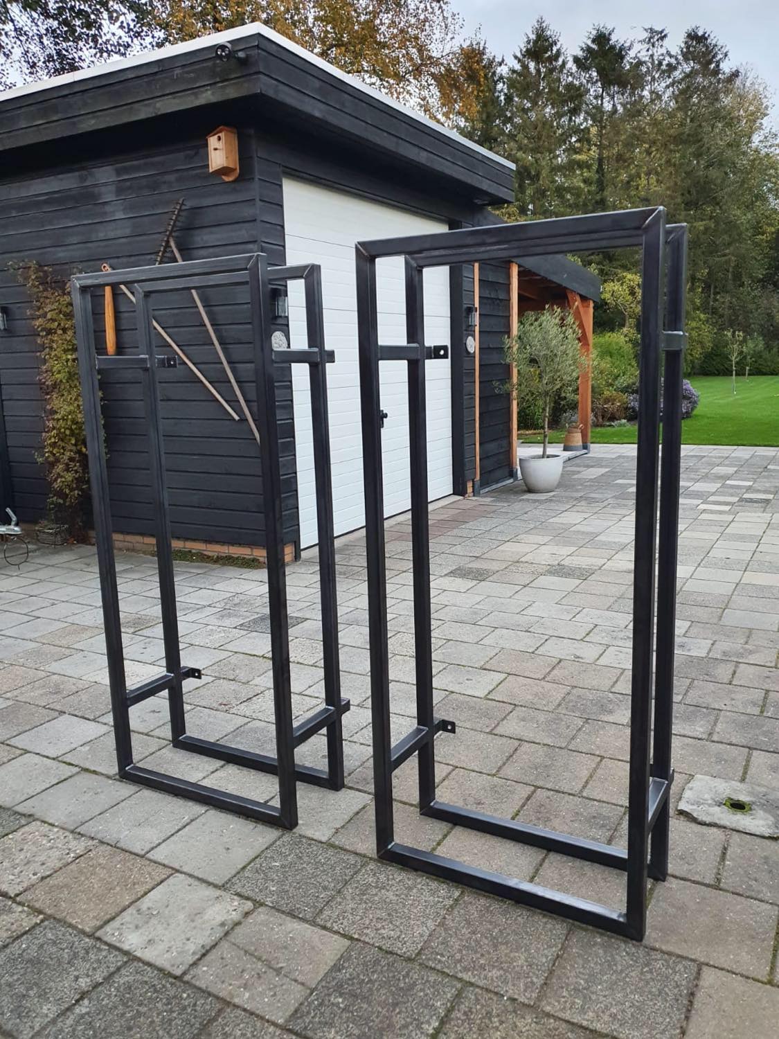 Industrieel wandmeubel houtrek